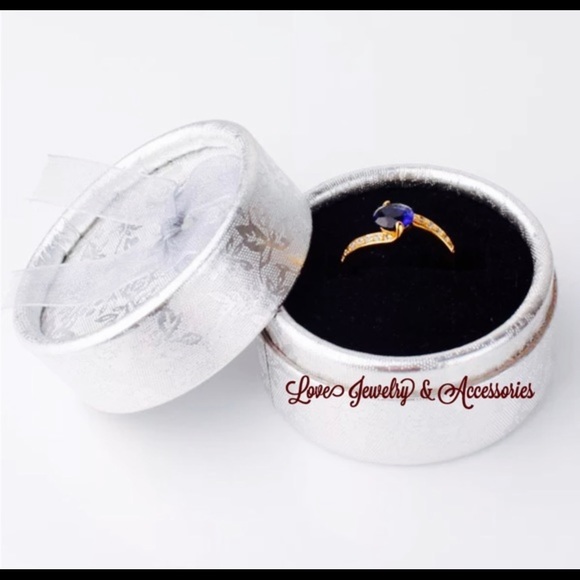 Sale✂️❗️24k gold plated blue sapphire party ring - Picture 4 of 4